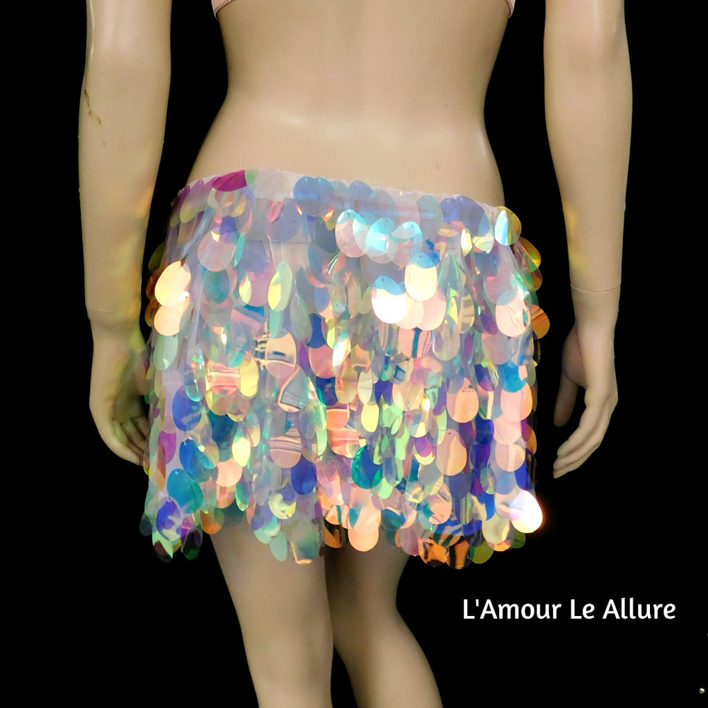 Peach Sequin Mermaid Bra and Skirt - Picture 7 of 7